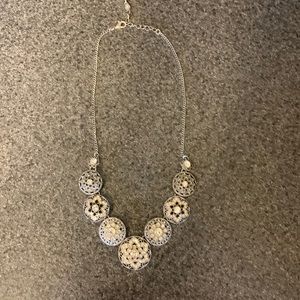 Beautiful Silver cubic zirconia statement necklace